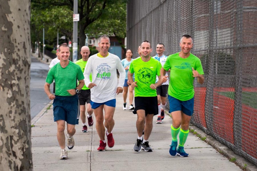 Happy runners on the first day