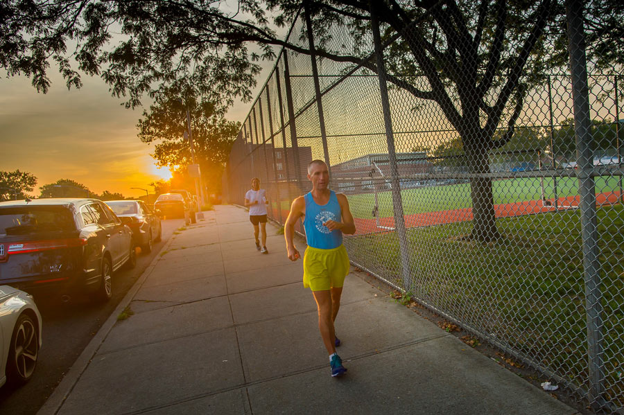 Ushika Muckenhumer running with the setting sun