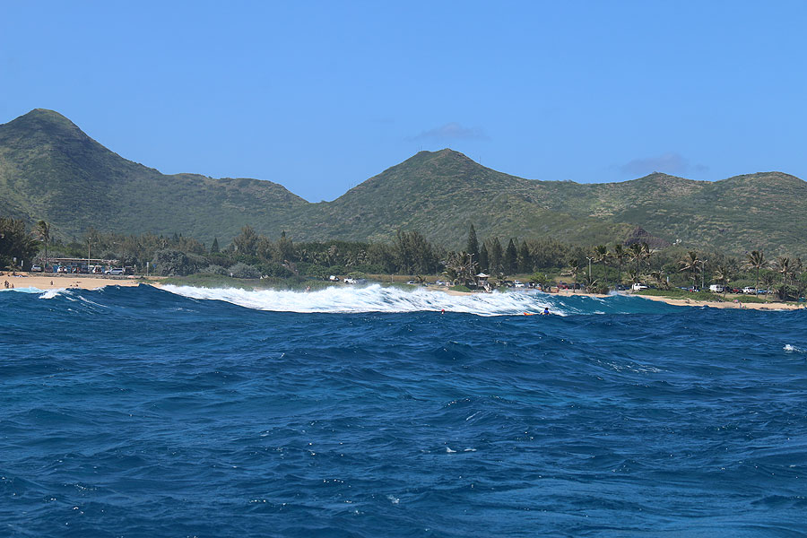 Sandy Beach, Ohau - the finish, again with a challenging surf