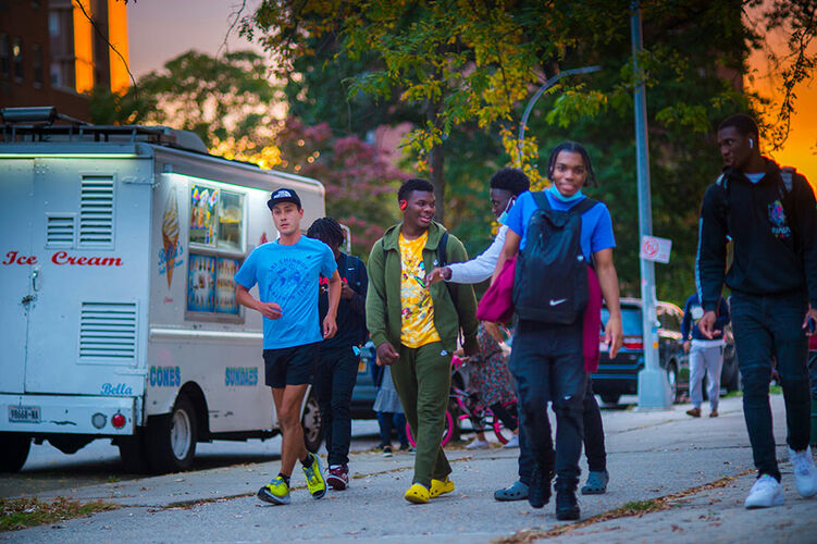 Students with runners